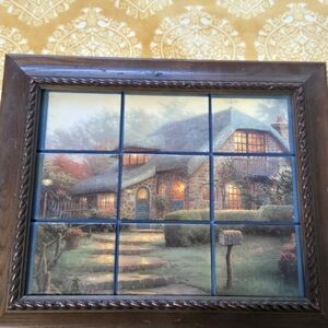 Thomas Kinkade "Lilac Cottage" Tile Picture With Stamp